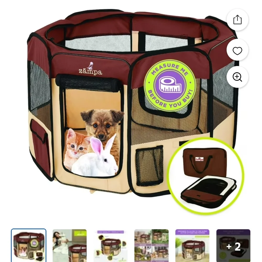 Zampa Portable Foldable Pet Playpen.  Portability: Features a foldab